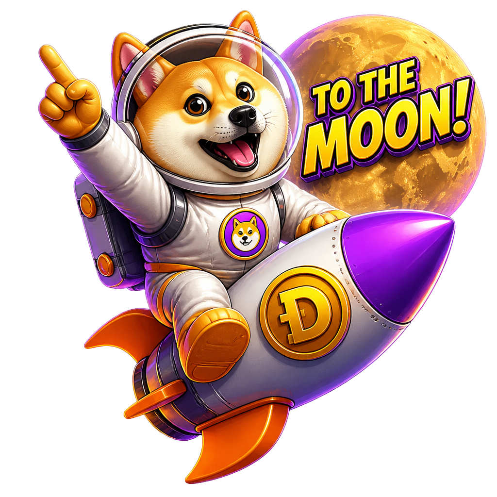 Mascote $DOGO — shiba astronauta no foguete